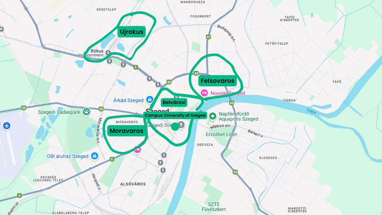 Quels quartiers choisir à Szeged ?
